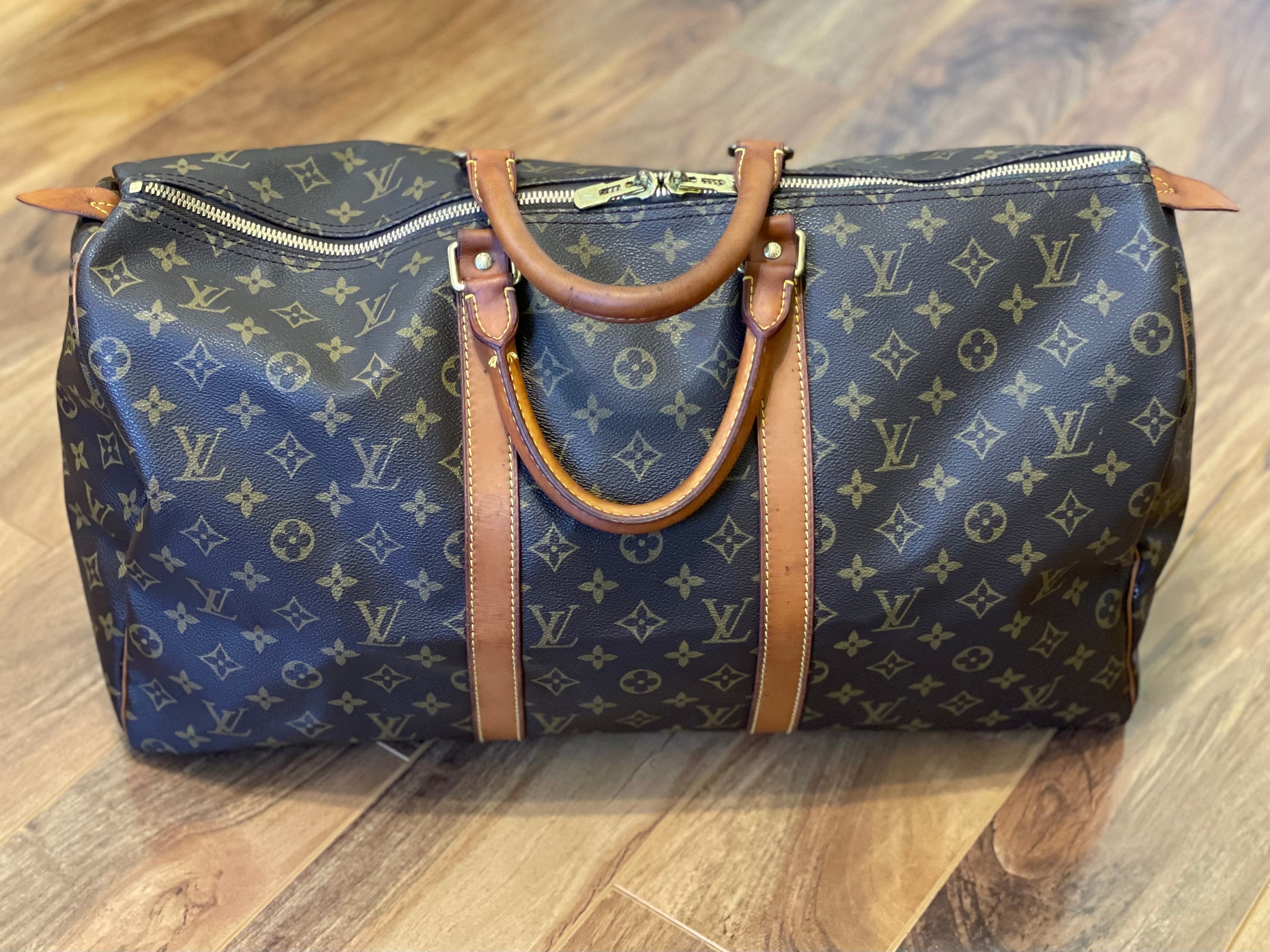 LOUIS VUITTON KEEPALL TRAVEL BAG MONOGRAM PATENT LEATHER FLOWER DUFFEL  Yellow ref.521209 - Joli Closet