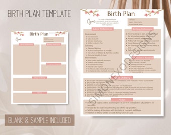 Baby Checklist and Birth Plan Template Download and Print - Etsy