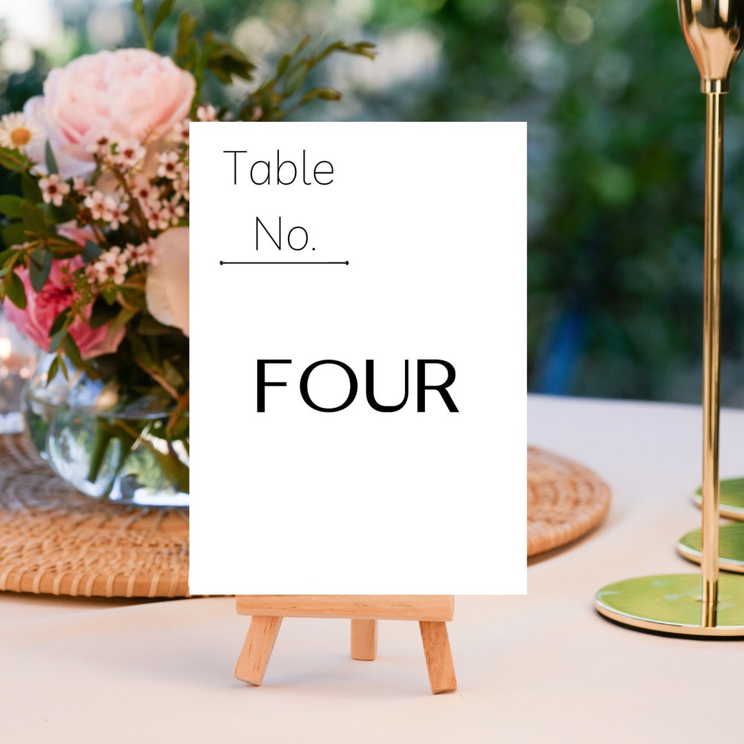 Modern Wedding Table Numbers, Digital Download, Printable, 3x5 and 5x7 ...