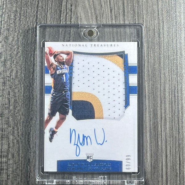 2019-20 NT RPA #108 Zion Williamson Signed Patch Rookie Card #60/99 Facsimile Reprint