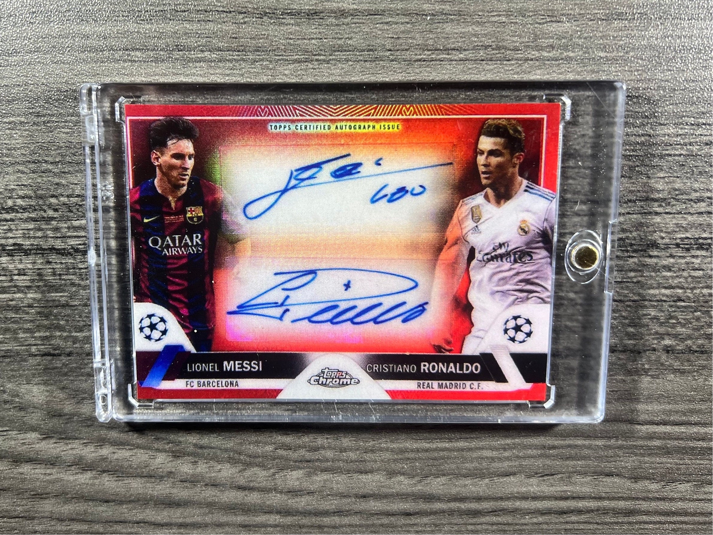 Lionel Messi Cristiano Ronaldo 2022-23 UEFA Club Competitions dual Autographs Red Refractor DA-MR Autographs 5/5 Facsimile Reprint - Etsy
