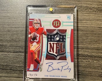 Brock Purdy 2022 NT Rookie Patch Autograph (RPA) Platinum #200 Signed NFL Shield Patch Rc Card 1/1 Facsimile Reprint