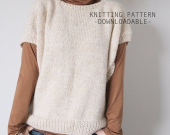 Ava vest | Downloadable Knitting Pattern | Knitwear women | easy knitting pattern | knit for beginner | knitting and crochet pattern | vest