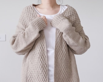 Madison Cardigan | Digital Download | Cardigan Pattern | Seamless | Easy knit | knit beginner | Classic Cardigan | Cozy knitting patterns