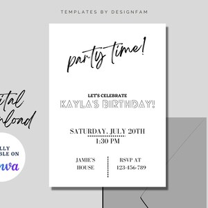 Modern Digital Invitation | Minimalistic | Fully Editable | Canva Instant Download | Party Invitation | Special Event Invitation
