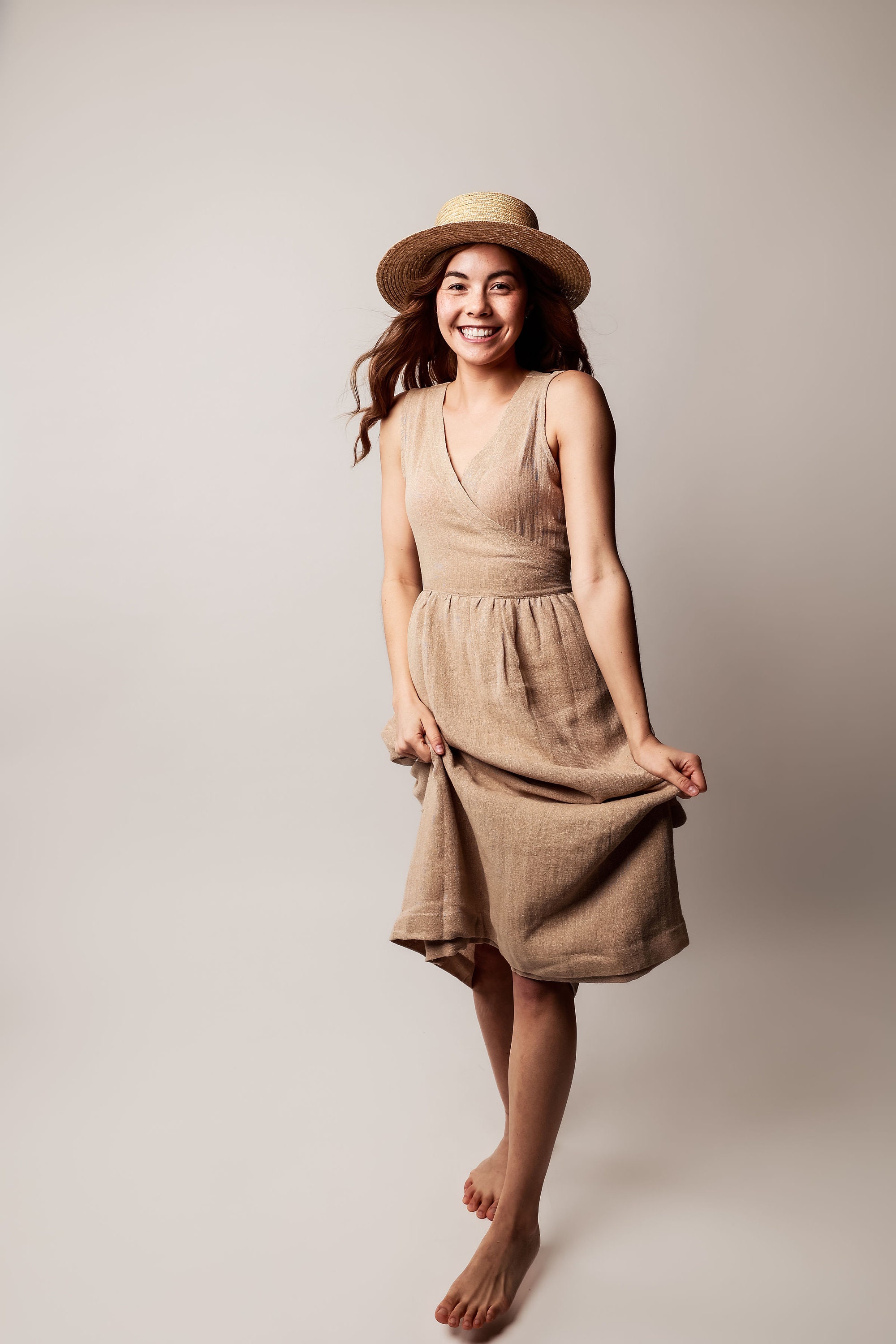 Hemp Sandy Wrap Dress Natural Hemp Sustainable Linen Dress Bohemian