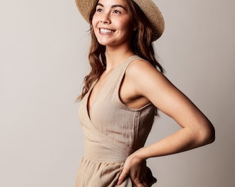 Hemp Sandy Wrap Dress | Natural Hemp | Sustainable Linen Dress |  Bohemian hemp clothing |  100% Hemp dress