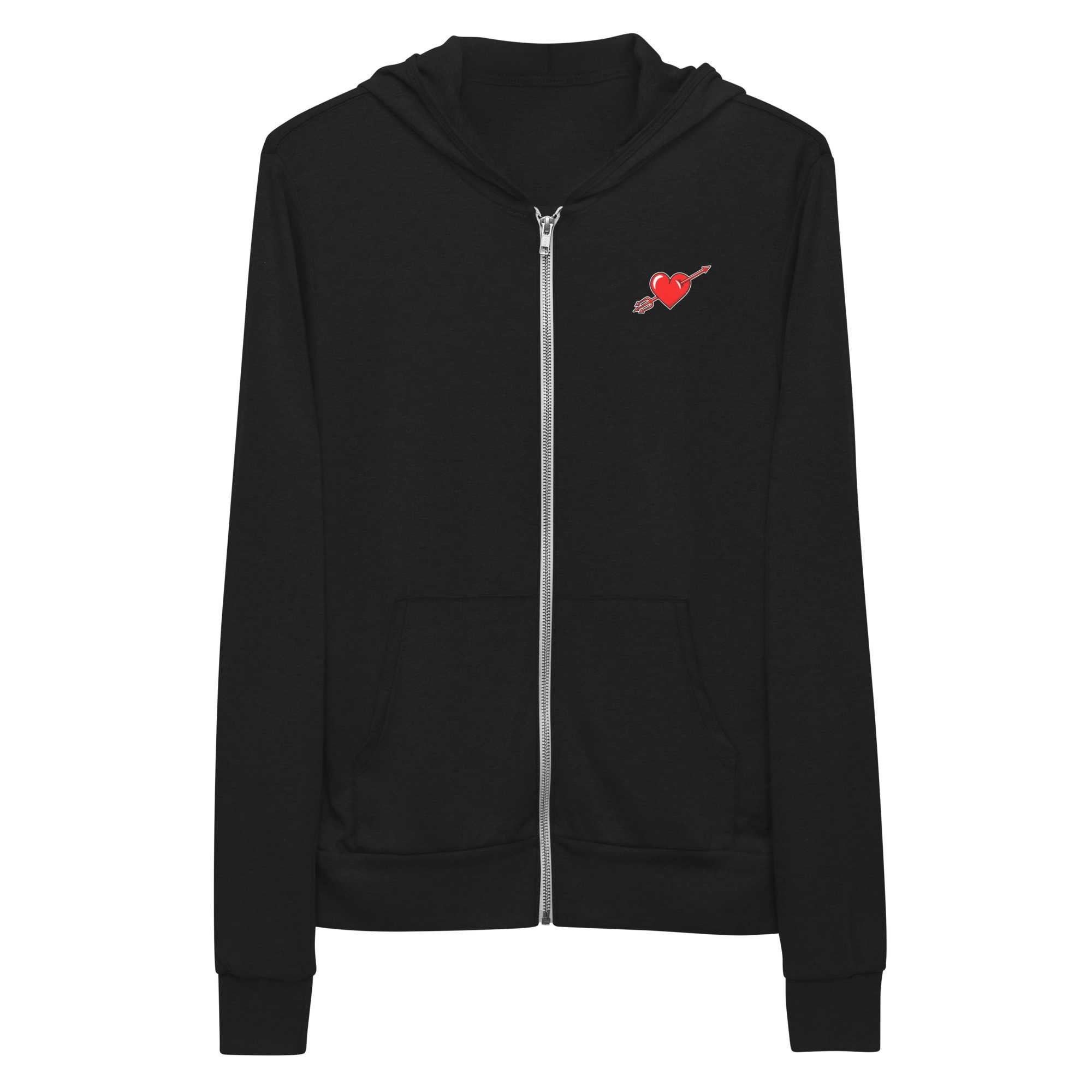 Devil s Heart Angel Demon Zip Hoodie Etsy