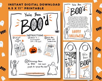 ¡Te han abucheado! / ¡Nos han abucheado! / Halloween imprimible / Descarga digital / Apto para niños / Diversión familiar
