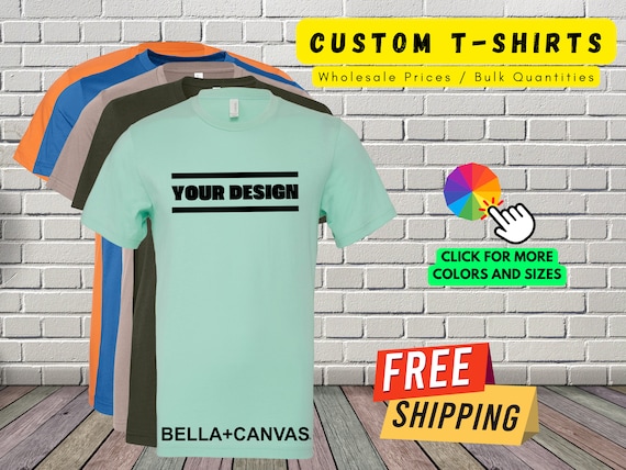 Custom Bulk T-Shirts, Large Quantity T-Shirts, Free Shipping