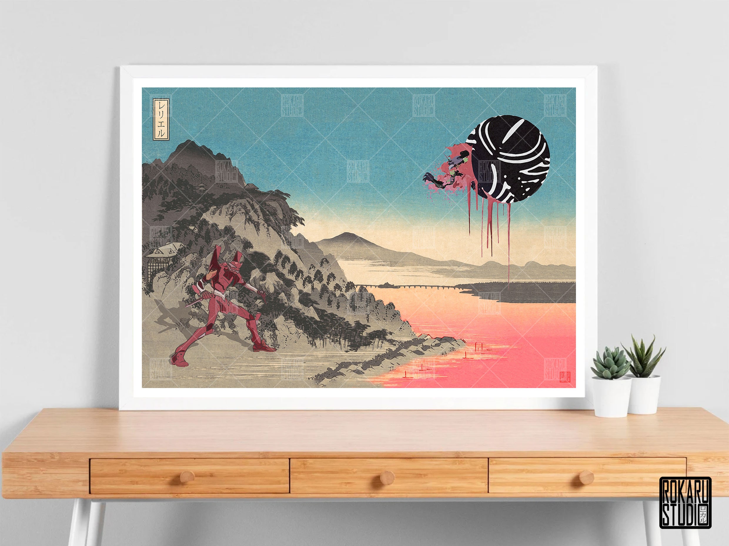 その他 EVA Canvas Art (Large) Evangelion LELIEL EVA UNIT02 Painting Poster Ukiyoe Printable