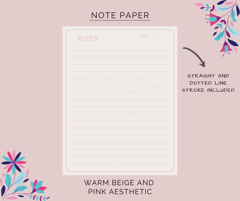 Note Paper Templates Instant Download Digital PDF - Etsy