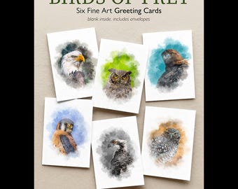 Birds of Prey Fine Art Greeting Cards | Set of 6