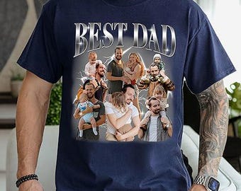 Camiseta personalizada con el nombre de papá, la mejor camiseta para papá, camiseta personalizada para el Día del Padre, camiseta para el Día del Padre, camiseta para papá e hijos, camiseta personalizada para papá, camiseta para papá