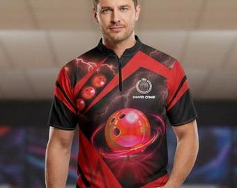 Camiseta de bolos personalizada, camiseta de bolos personalizada para equipo, regalo para jugador de bolos, camiseta de bolos de manga corta con botones.