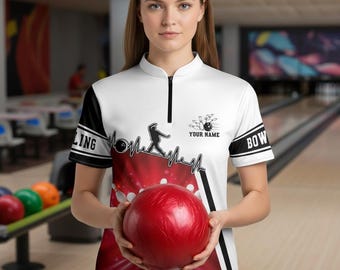 Camiseta de bolos personalizada, camiseta de bolos personalizada para equipo, regalo para jugador de bolos, camiseta de bolos de manga corta con botones.