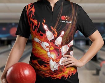 Camiseta de bolos personalizada, camiseta de bolos personalizada para equipo, regalo para jugador de bolos, camiseta de bolos de manga corta con botones.
