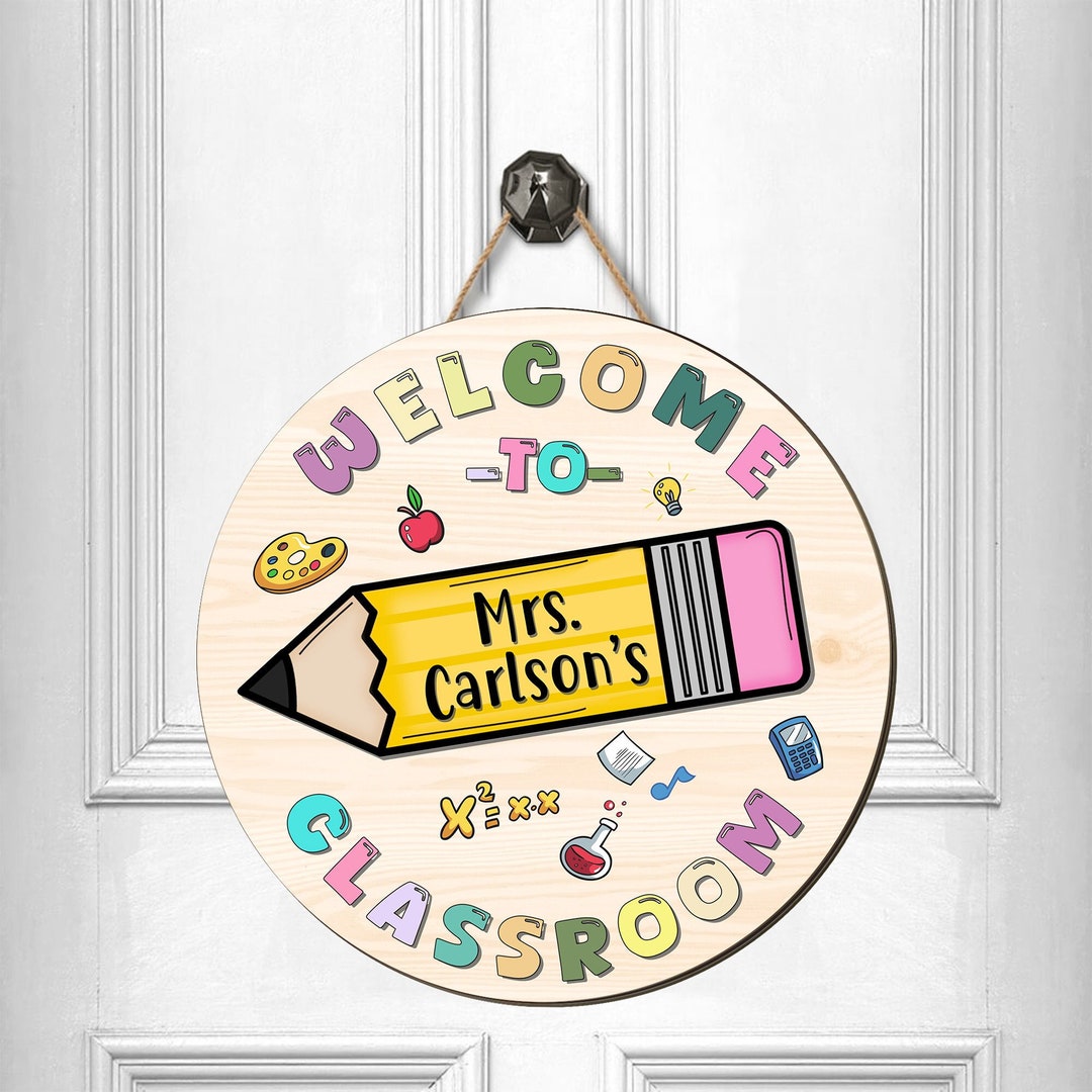 Personalized Teacher Sign, Classroom Door Hanger, Teachers Appreciation ...
