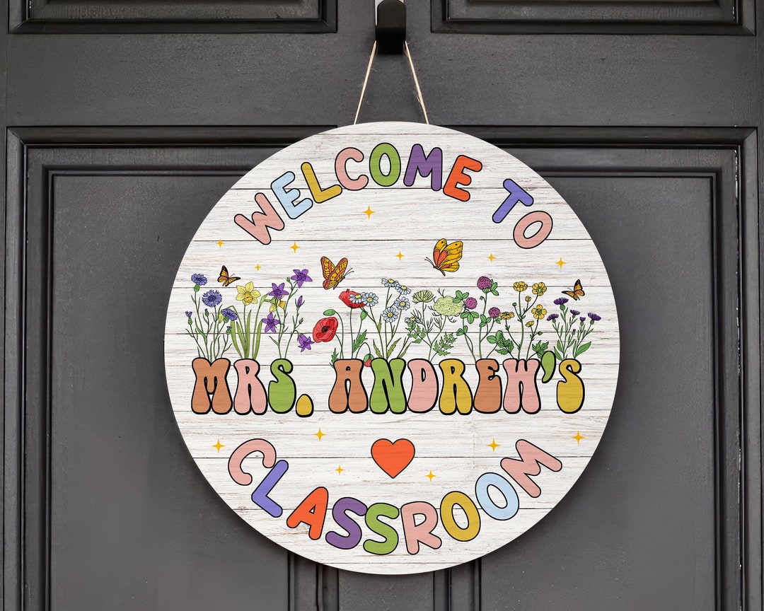 Personalized Teacher Sign, Classroom Door Hanger, Teachers Appreciation ...