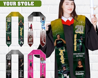 Personalized Congrats 2025 Graduation Stole, Graduation Stole Custom School Name, Your Name, Graduation Sash Gift, Class of 2025 Grad Sash