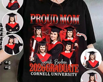 Camisetas de graduación personalizadas, camiseta de graduación con foto, camisetas "Orgulloso de ser graduado de 2024", camisetas de graduación familiar de la generación de 2024