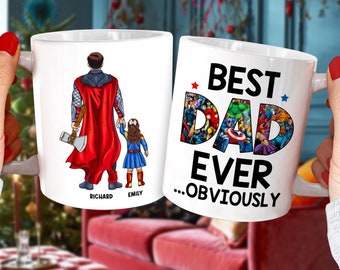 Personalized Superhero Dad Mug, Father's Day Mug, Best Dad Ever Mug, Super Dad Mug, Father's Day Gift, Daddy Mug, Gift For Dad