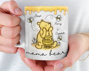 Personalized Mama Bear Mug, Mother's Day Mug , Custom 3D Inflated Effect Printed Mug For Mom, Mommy Mug, Gift For Mom, Presents For Mum