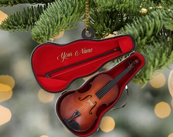 Personalized Violin Christmas Ornament 2024, Violin Keepsake, Gift For Violin Lovers, Gifts Orchestra Violin, Xmas Tree Hanging Decoration