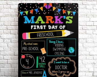 Personalized First Day Of School Sign, First Day Of School Board, Back To School Sign, First And Last Day School Sign, Back To School Prop