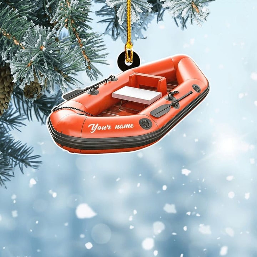 Personalized Inflatable Boat Christmas Ornament 2023, Inflatable Boat