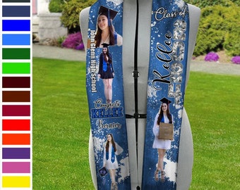 Personalized Congrats Graduation Stole, Graduation Stole Custom School Name, Your Name, Graduation Sash Gift, Class of Grad Sash