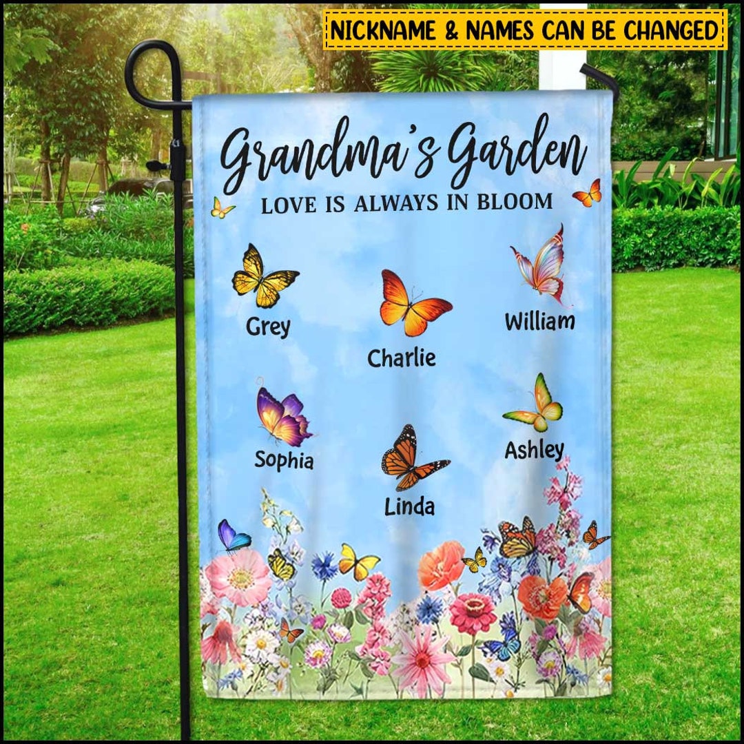 Personalized Grandma Garden Flag - Best Gift For Family - Mimi's Favorite Garden main image 1