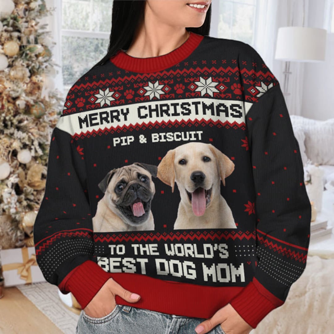 Persionalized Dog Christmas Ugly Sweater Gift for Dog Owners Etsy
