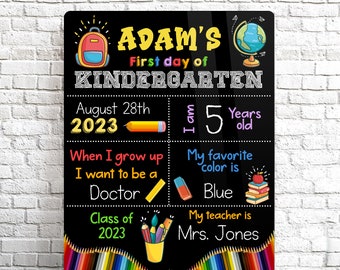 Personalized First Day Of School Sign, First Day Of School Board, Back To School Sign, First Day Last Day Sign, Back To School Prop
