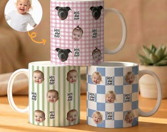 Taza personalizada con foto para el abuelo, papá, taza de café con cara de bebé, taza personalizada para bebé, regalo para papá, abuelo, regalo del Día del Padre, regalo para papá, papá