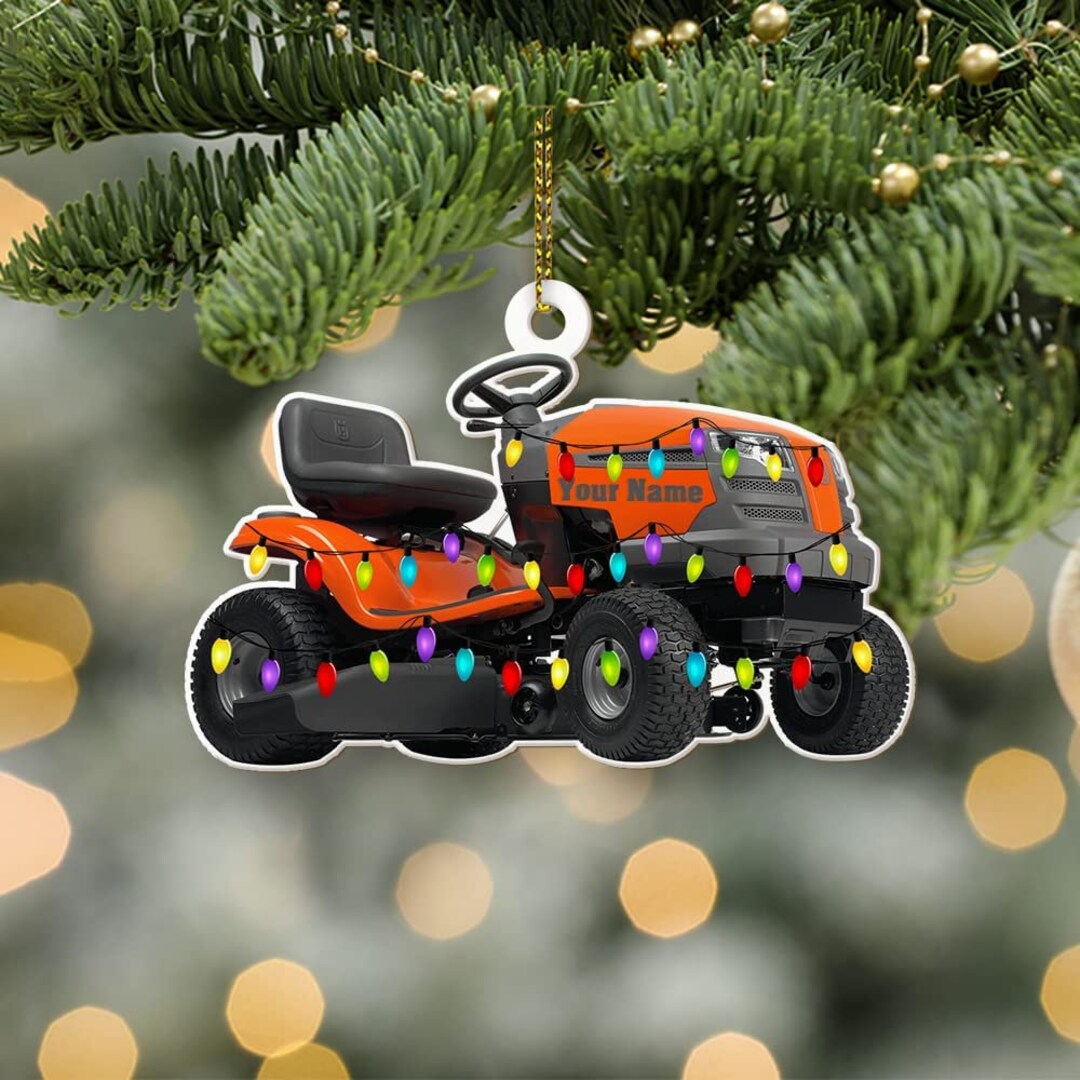 Personalized Lawn Mowers Christmas Tree Ornament, Riding Mowers With