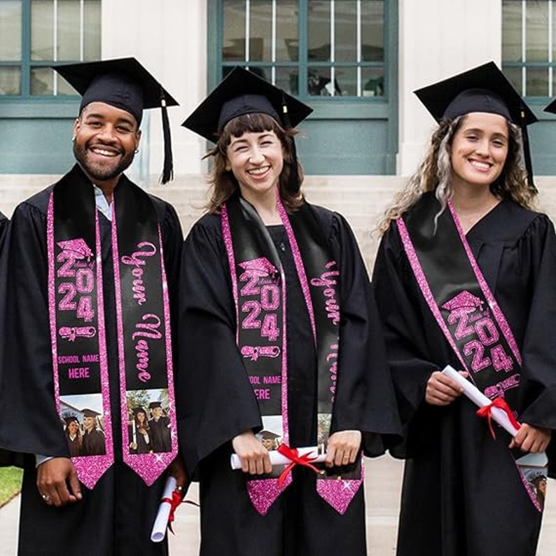 Graduation Robe Items Sashes Personalized Congrats Graduation Stole, Graduation Stole Custom School ...