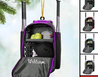 Personalized Softball Backpack Christmas Ornament 2024, Softball  Keepsake,Softball Lover Ornament, Gift For Softball Lover, Xmas Decoration