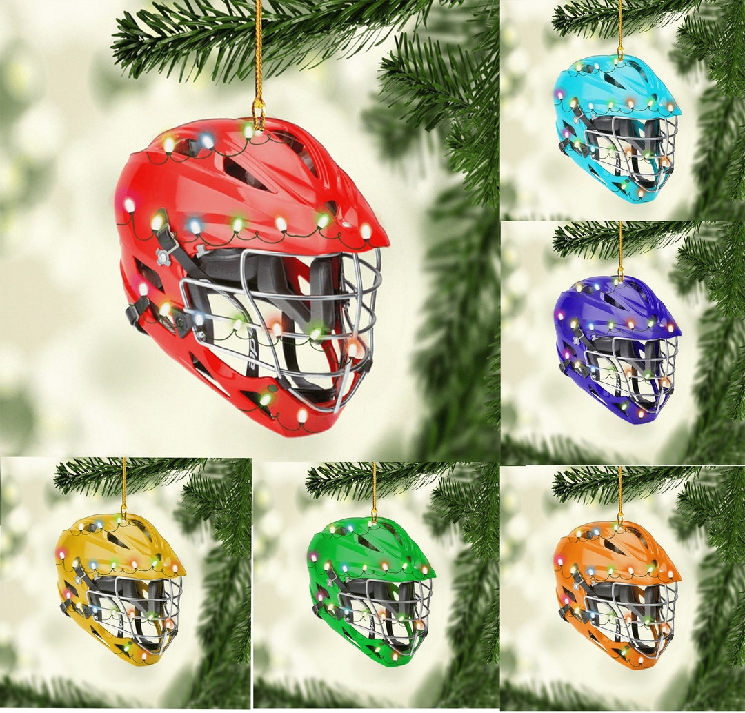 Personalized Lacrosse Helmet Christmas Ornament, Lacrosse Lovers