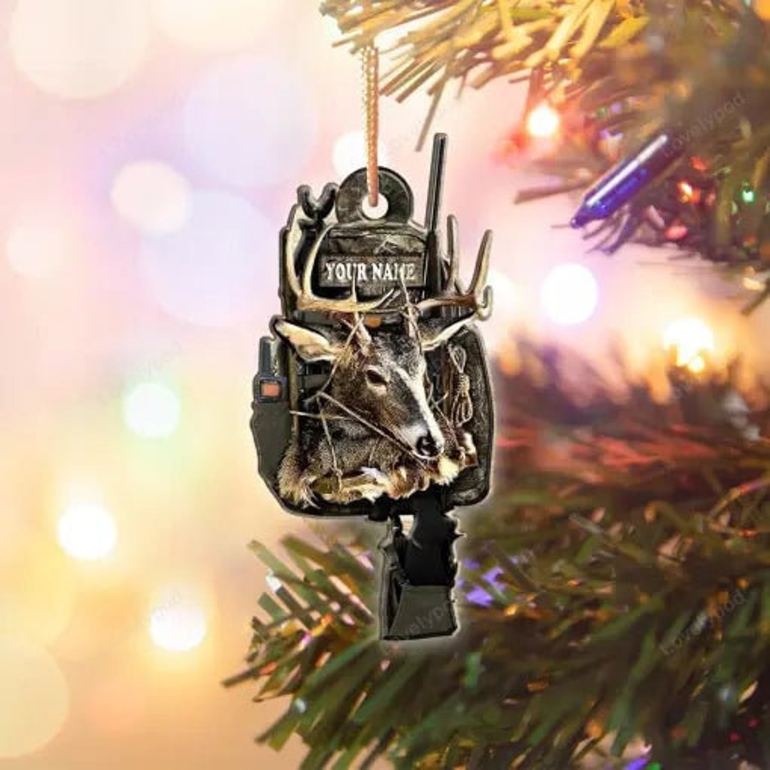 Personalized Hunting Backpack Christmas Ornament, Hunting Backpack