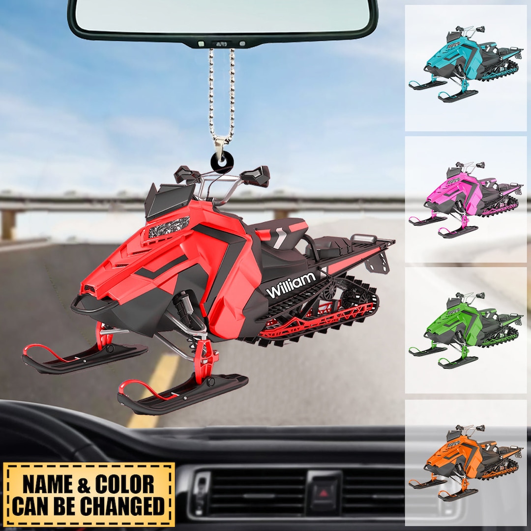 Snow Rider Present FREE GIFTBOX & CARD Personalized Snowmobile Christmas Ornament ...