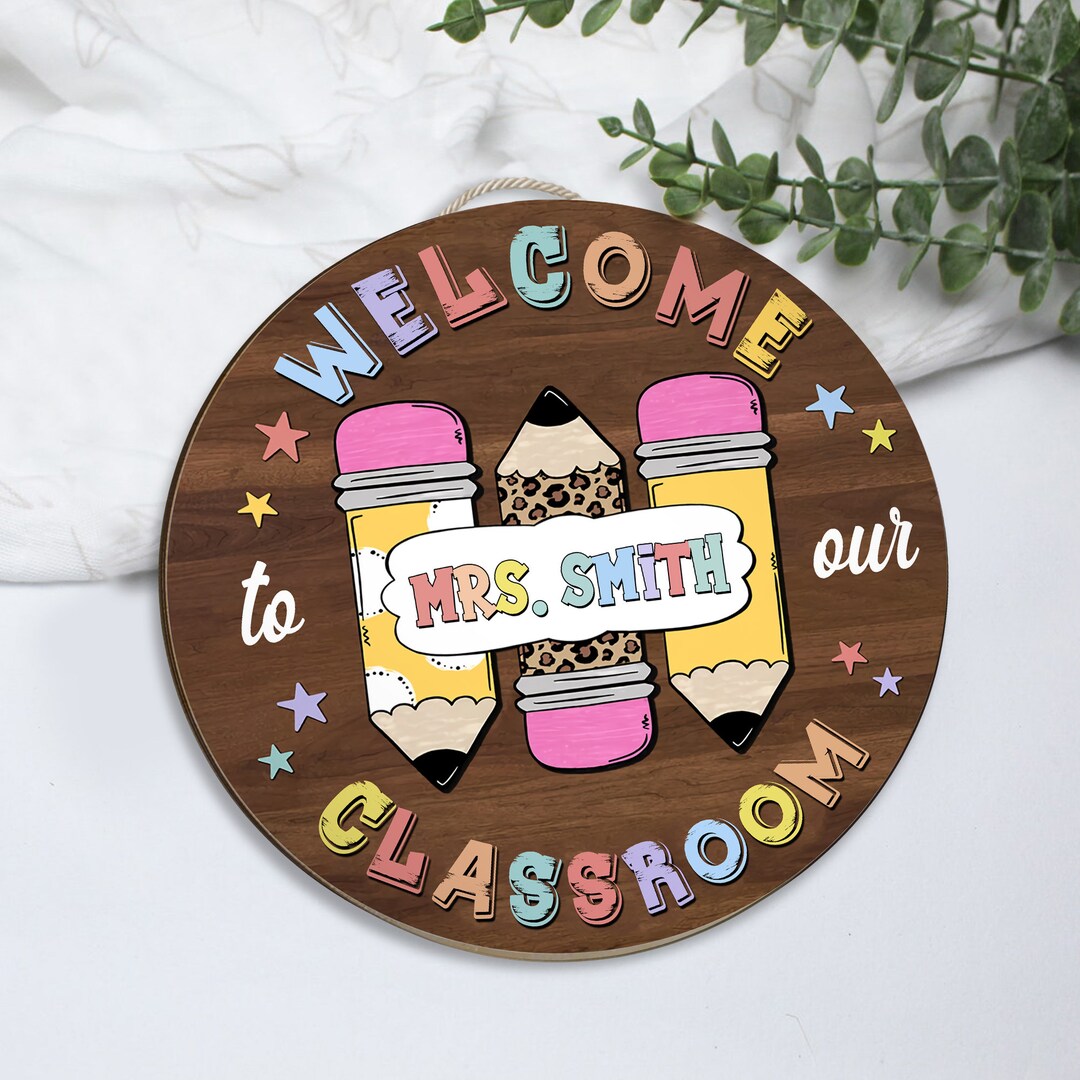 Personalized Teacher Sign, Classroom Door Hanger, Teachers Appreciation ...