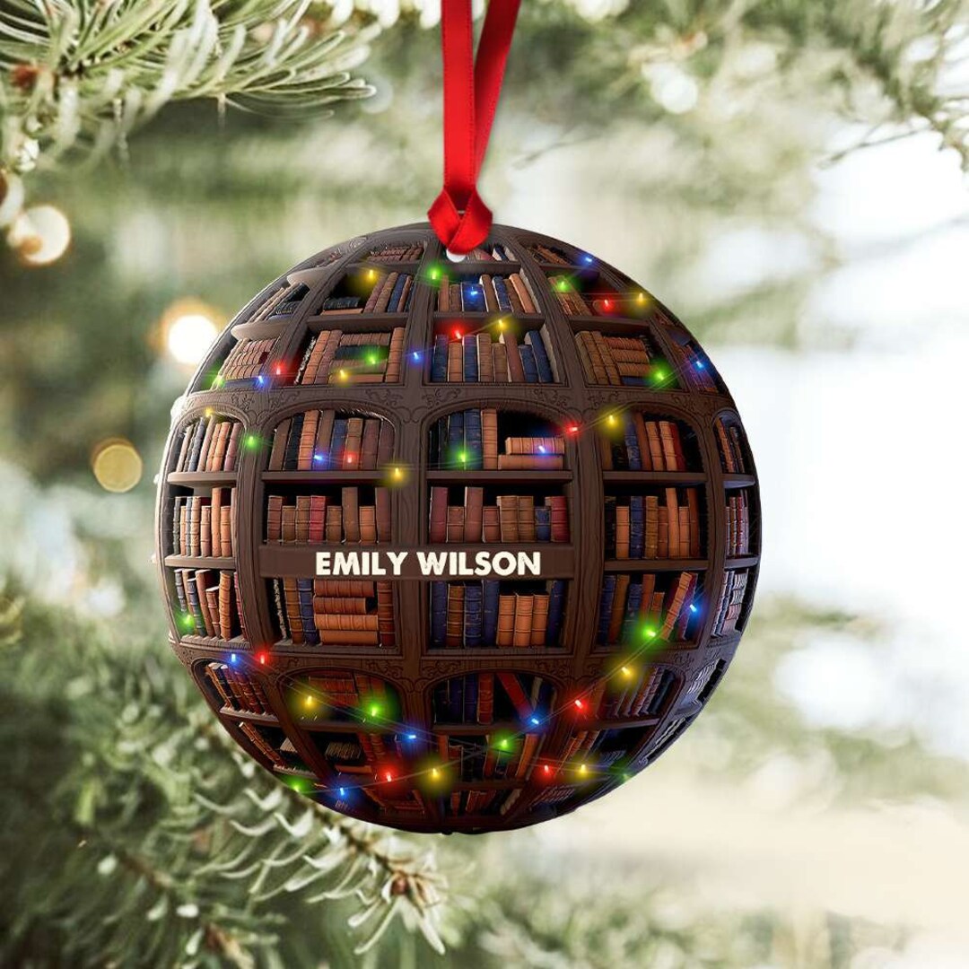 Personalized Bookshelf Ornament 2023 Bookshelf Ornament for Etsy