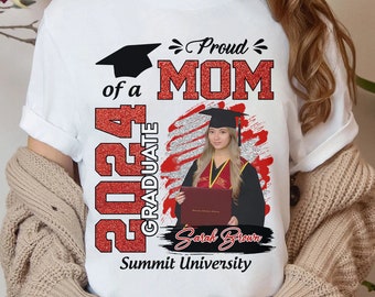 Camisas de graduación personalizadas, agregue la camisa de graduación con foto, camisas de graduado orgullosas de 2024, camisas de graduación familiares de la clase 2024