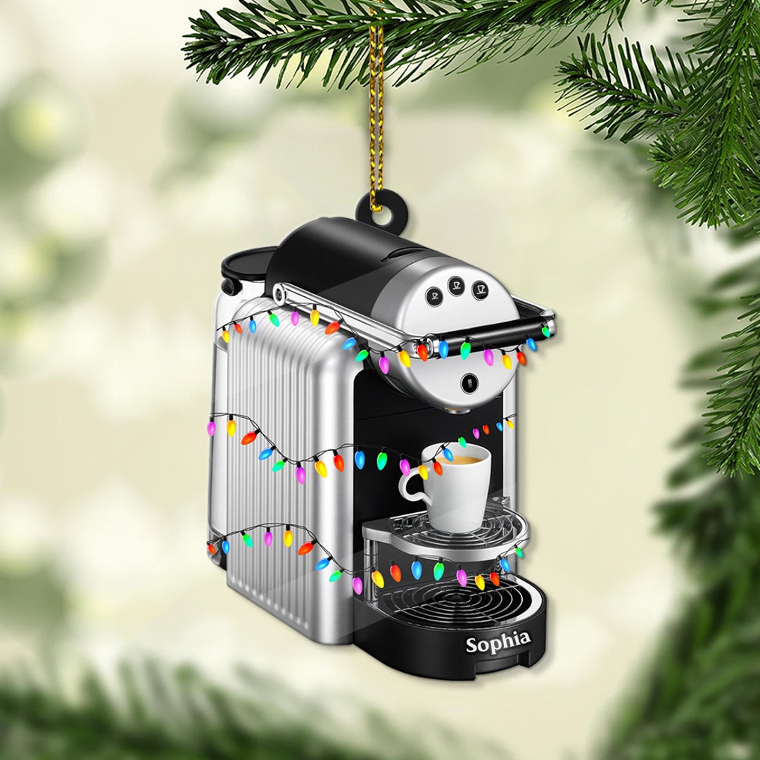 Personalized Coffee Machine Christmas Ornament 2023, Coffee Machine