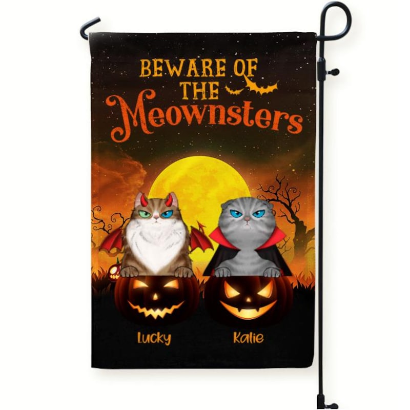 Personalized Halloween Cats Flag - Up to 5 Cats - Best Gift For Cat Lovers - 3QH5BH