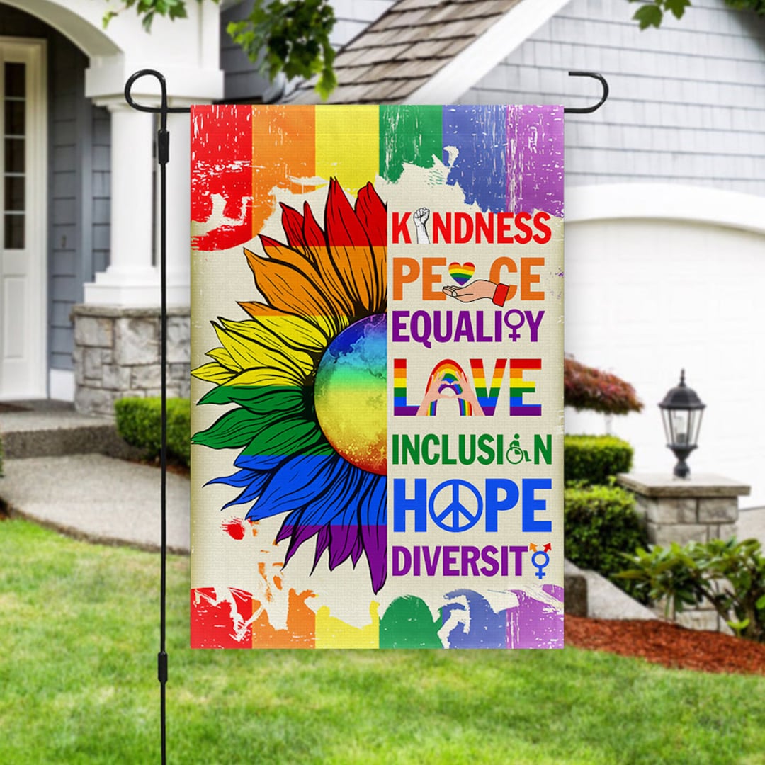 Pride Garden/house Flag, Love is Love LGBTQ Flag, Kindness Peace