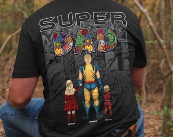 T-shirt papa super-héros personnalisé, t-shirt fête des pères, meilleure chemise papa de tous les temps, chemise super papa, cadeau fête des pères, t-shirt papa, cadeau pour papa