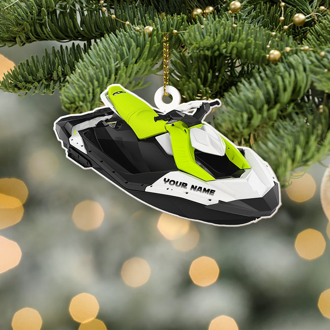 Personalized Jet Ski Christmas Tree Ornament, Speed Boat Ornaments,jet Ski Dad Gift Ornament