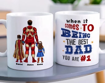 Personalized Superhero Dad Mug, Father's Day Mug, Best Dad Ever Mug, Super Dad Mug, Father's Day Gift, Daddy Mug, Gift For Dad